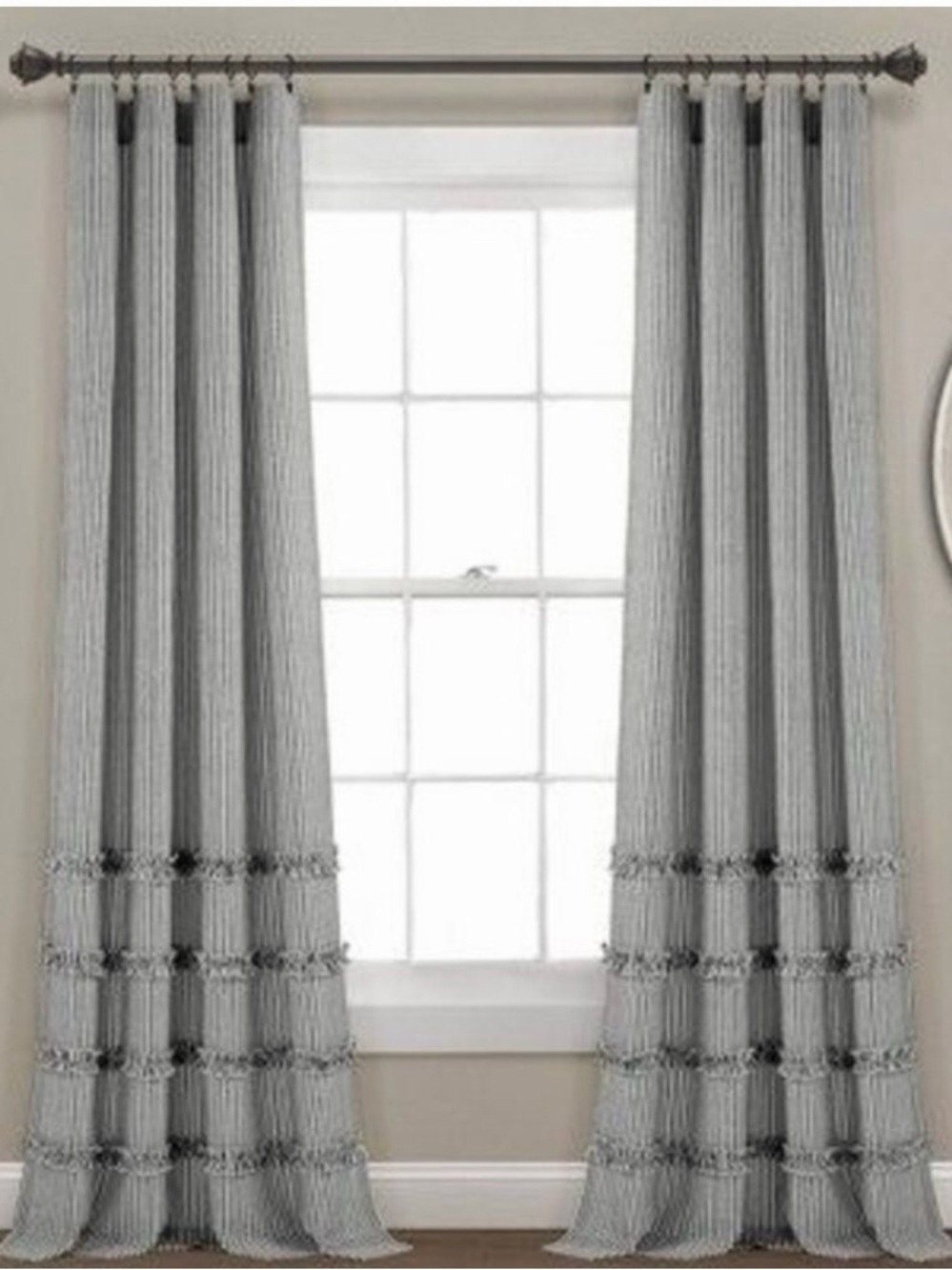 Vintage Striped Yarn Dyed Cotton Window Curtains